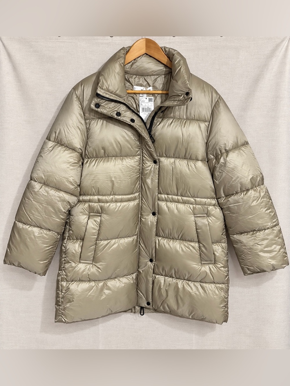 Mango • Champagne Metallic Puffer Jacket XL